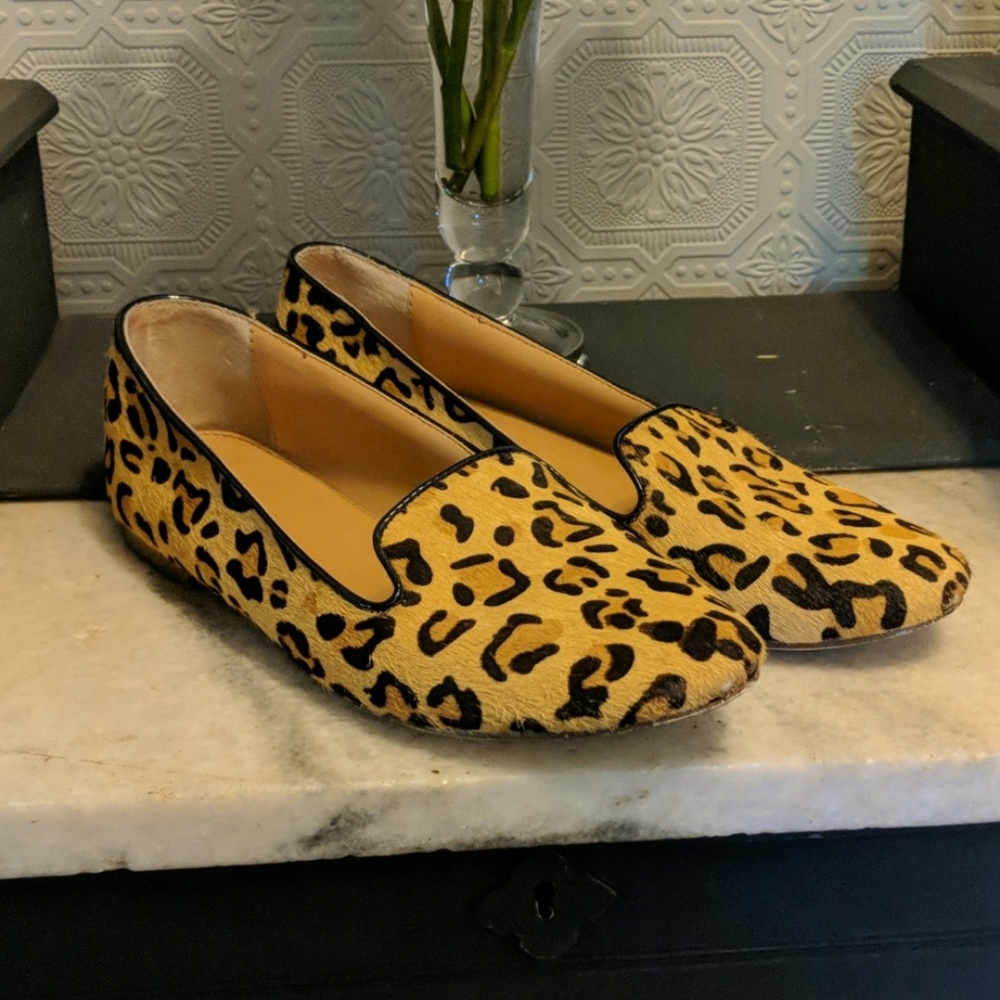 J Crew leopard flats